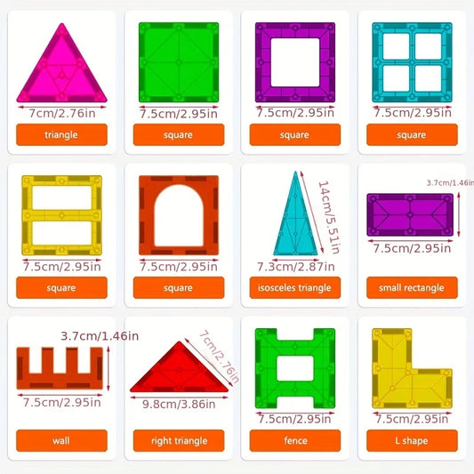 Magnetic Construction Set – STEM Learning Tiles for Kids