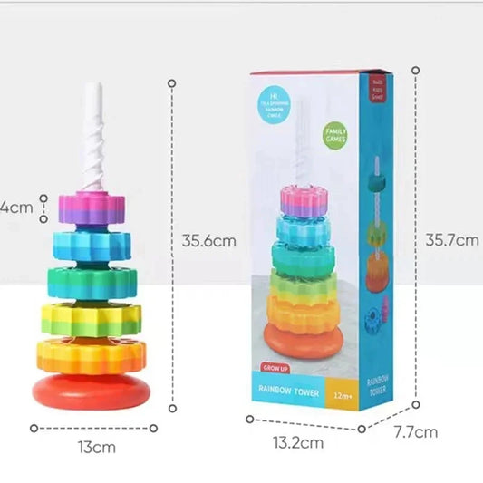 Montessori Colorful Gear Ring Stacker - Engaging Early Learning Tool