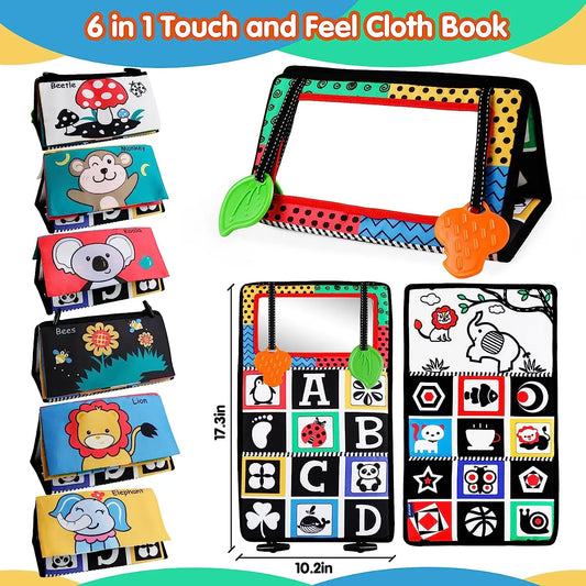 Newborn Sensory Toy – Crinkle Book with Mirror for Brain Development