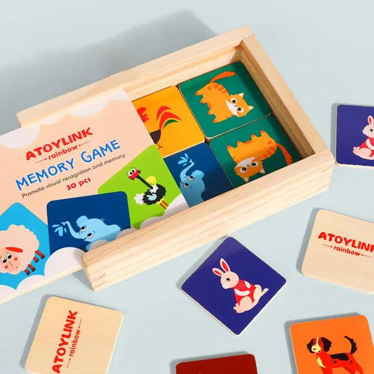 Wooden Card Matching Game for Kids
