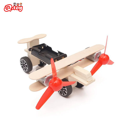 Twin Engine Aircraft Wooden STEM Toy for Learning Fun