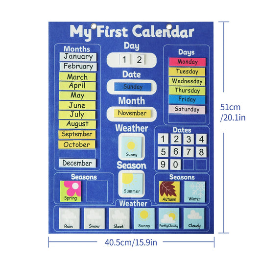 Montessori Felt Calendar – Daily Learning Board for Kids