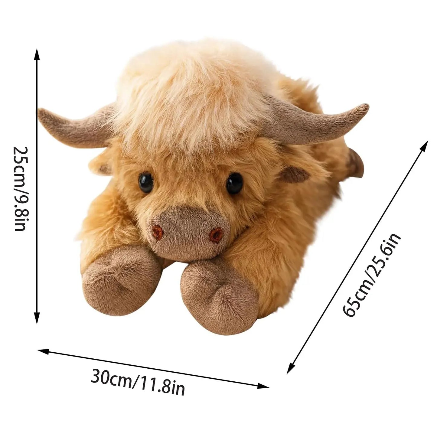 1.0KG Weighted Highland Cow Plush Pillow Toy