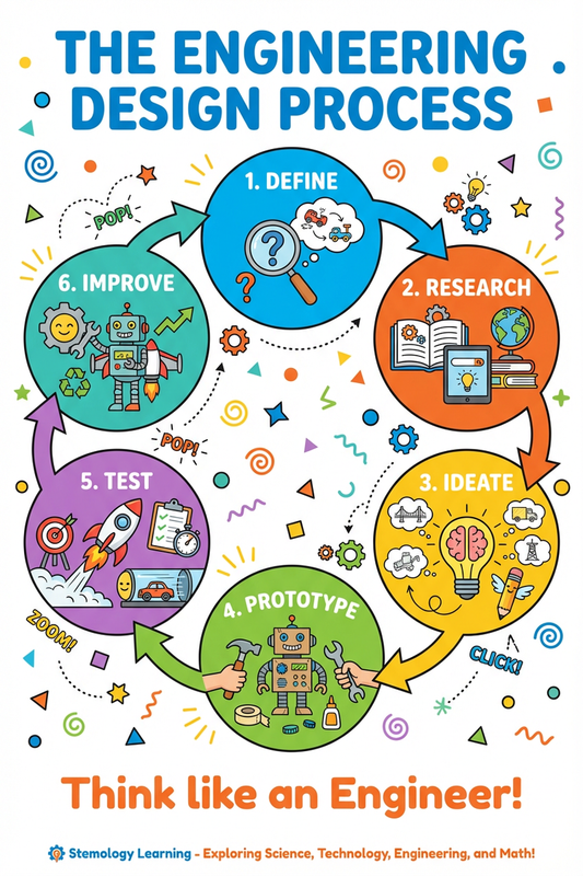 Engineering Design Process — STEM Educational Poster