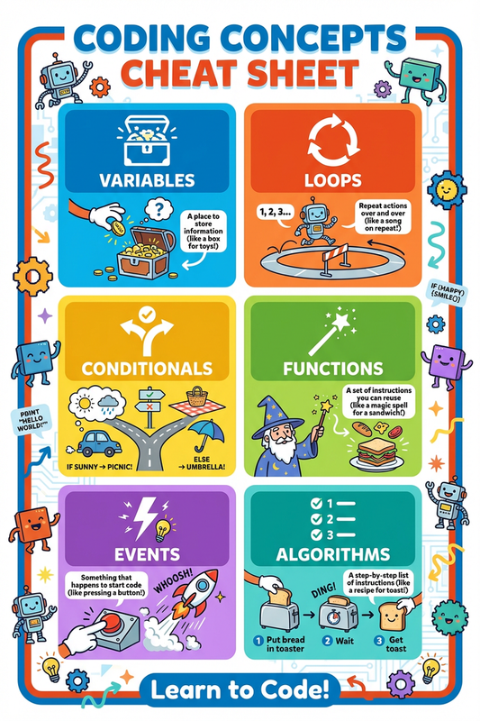 Coding Concepts — STEM Educational Poster