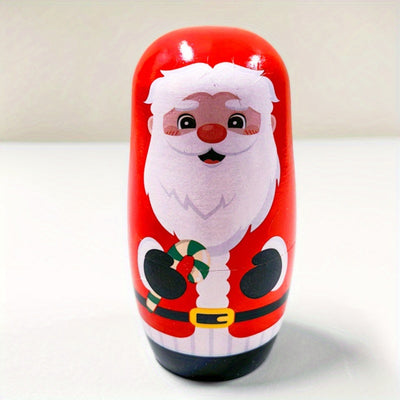 Christmas Nesting Dolls – Santa Pattern Wooden Décor & Gift Set