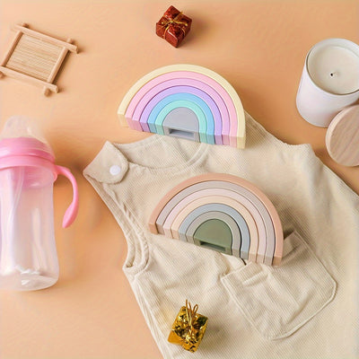 Montessori Rainbow Stacker – Sensory Puzzle for Toddlers.