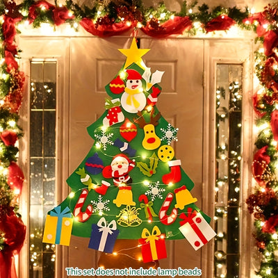 Kids DIY Felt Christmas Tree – 33pc Set for Wall or Party Decor
