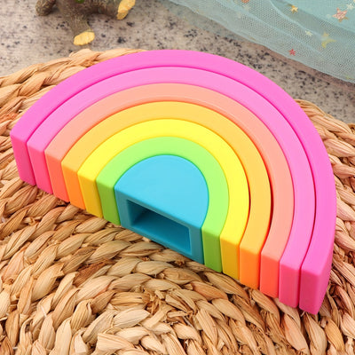 Montessori Rainbow Stacker – Sensory Puzzle for Toddlers.