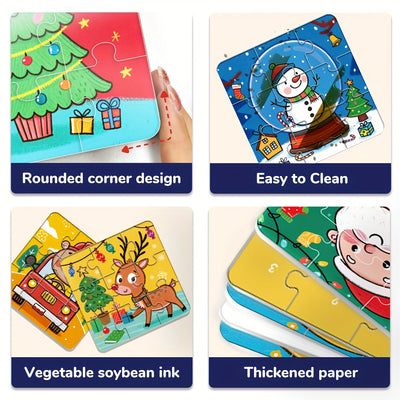 Kids Christmas Puzzle Set – Fidget-Friendly, Travel Ready, 36/72pcs