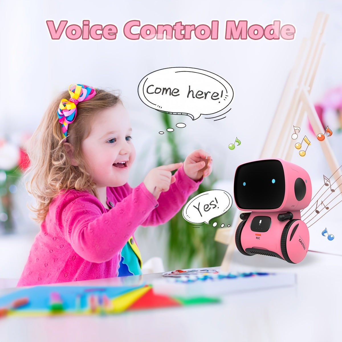 Pink Learning Robot – Singing, Dancing, Recording & Voice Commands