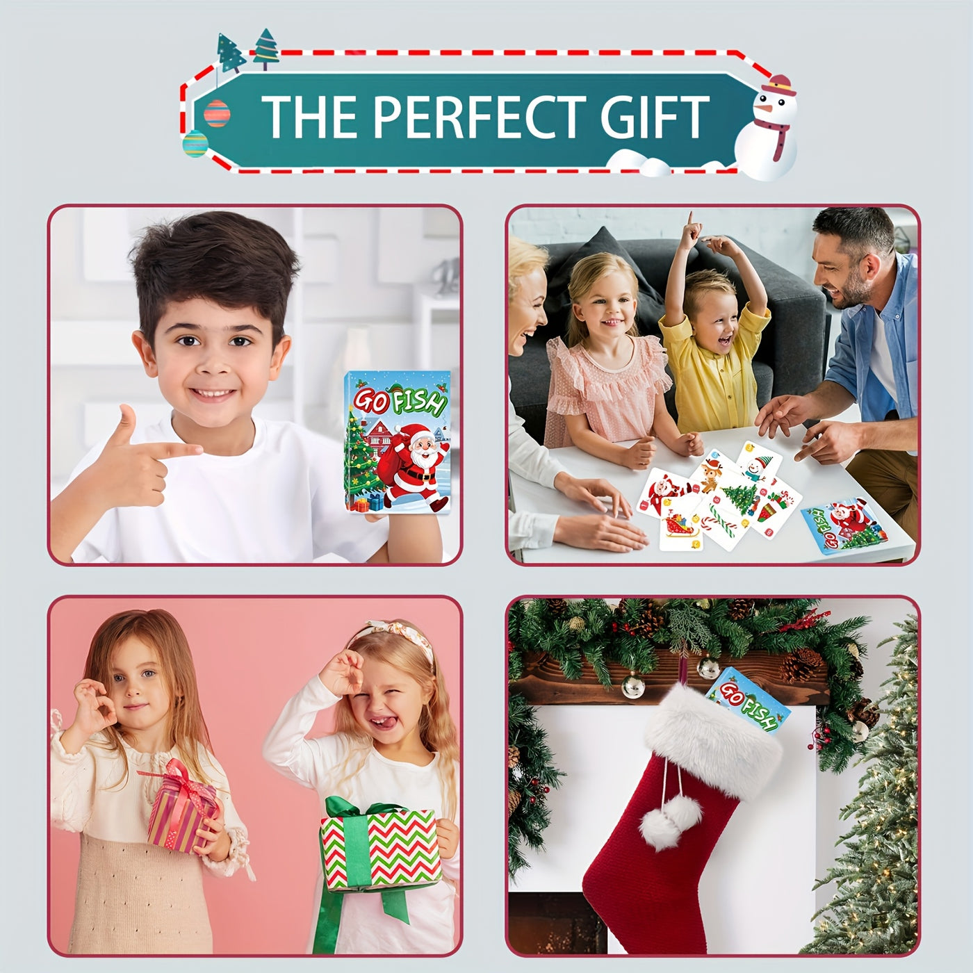 Family Christmas Card Game – Interactive GO FISH Set for Gatherings