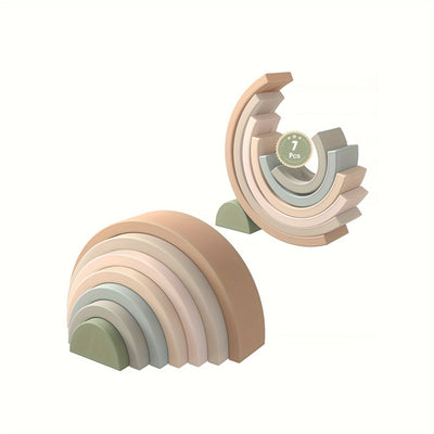 Montessori Rainbow Stacker – Sensory Puzzle for Toddlers.