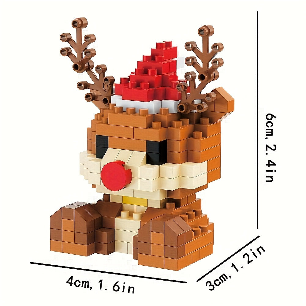 Christmas Mini Blocks Set – Cute Santa, Elf & Reindeer Ornaments
