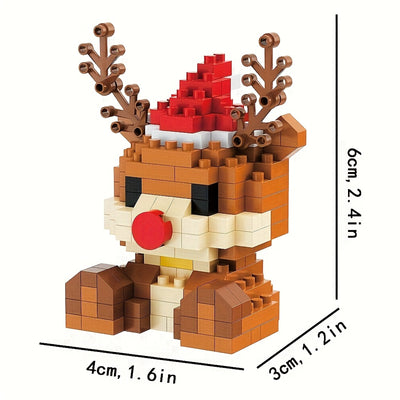 Christmas Mini Blocks Set – Cute Santa, Elf & Reindeer Ornaments