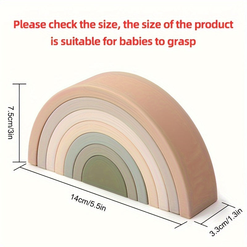 Montessori Rainbow Stacker – Sensory Puzzle for Toddlers.