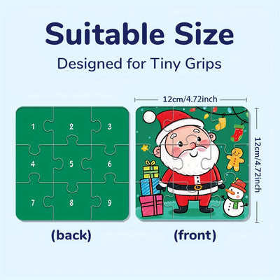 Kids Christmas Puzzle Set – Fidget-Friendly, Travel Ready, 36/72pcs