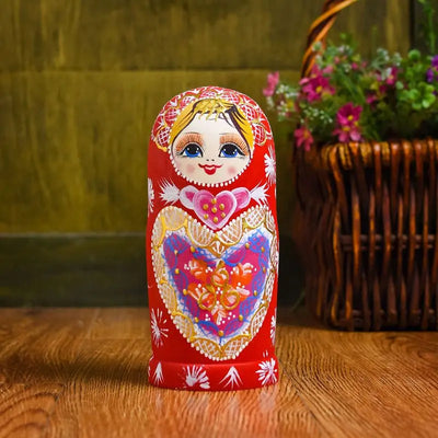 10-Piece Russian Nesting Dolls – Wooden Matryoshka Set for Kids