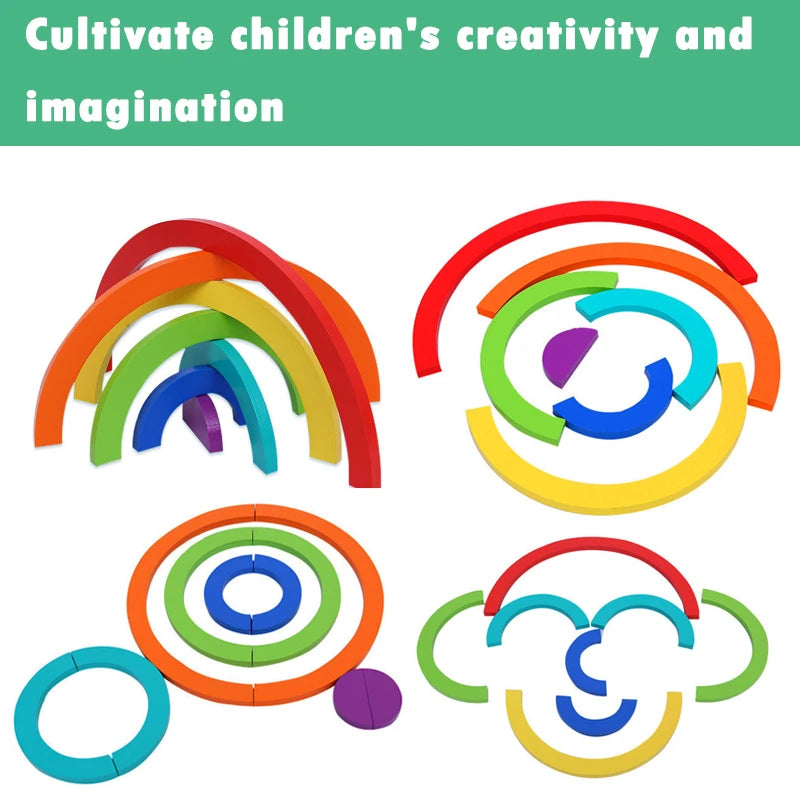 Montessori Rainbow Blocks – Imagination & Geometry Puzzle