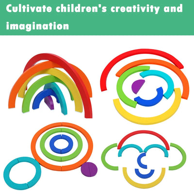 Montessori Rainbow Blocks – Imagination & Geometry Puzzle