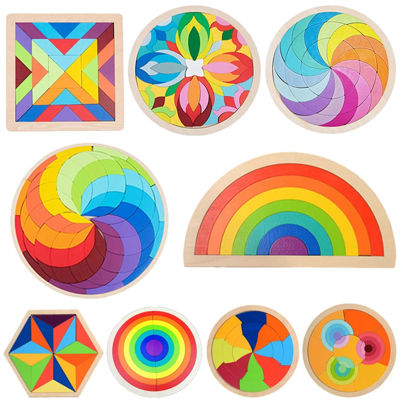 Montessori Rainbow Blocks – Imagination & Geometry Puzzle