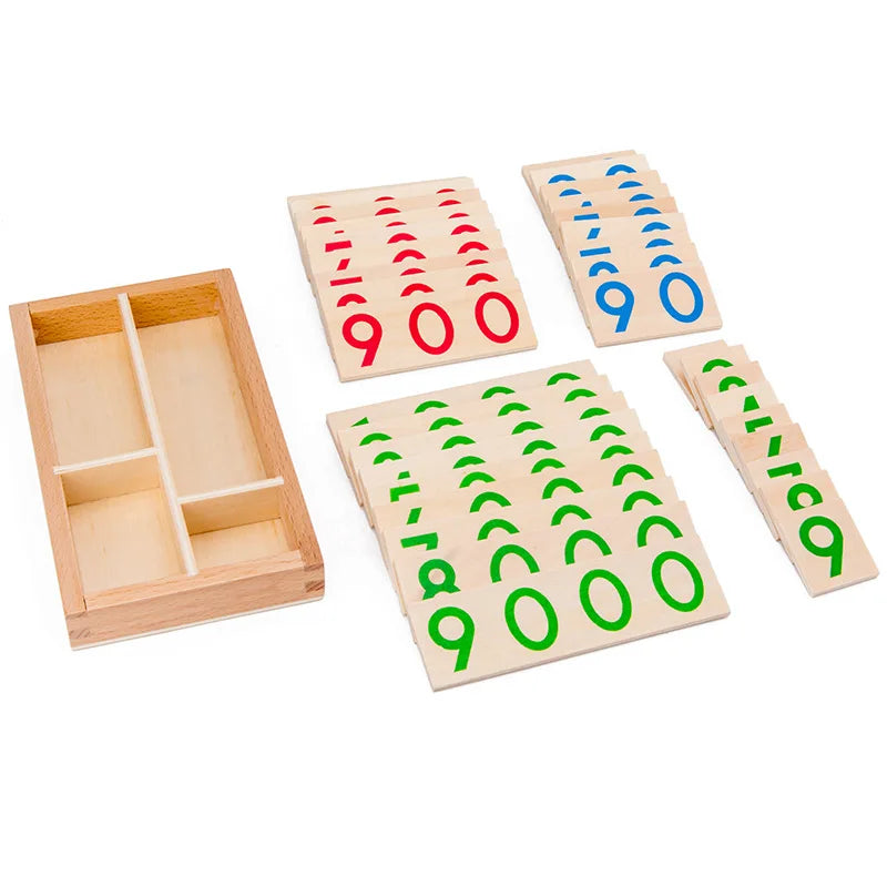 Wooden Montessori Number Set with Math Cards