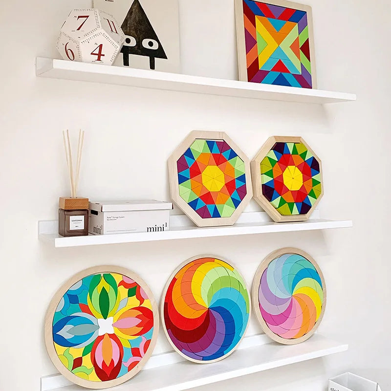 Montessori Rainbow Blocks – Imagination & Geometry Puzzle