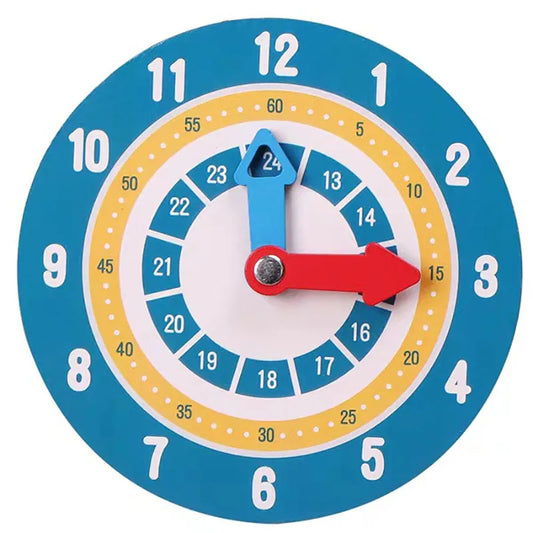 Montessori Wooden Learning Clock Toy - Fun STEM Education