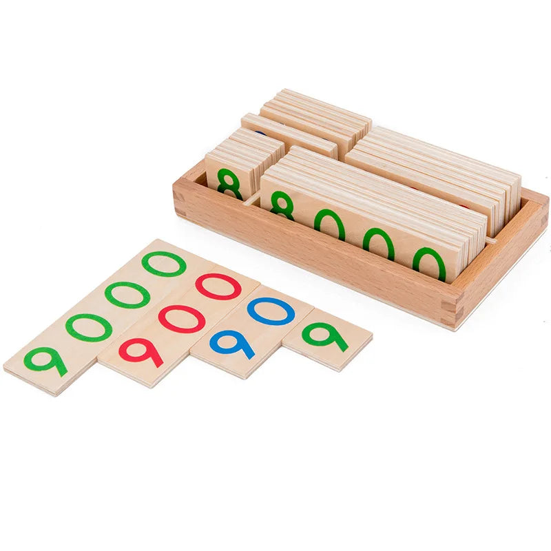 Wooden Montessori Number Set with Math Cards