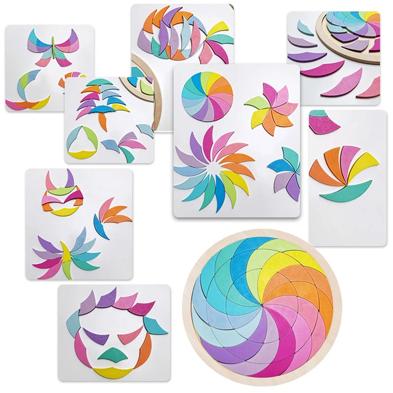 Montessori Rainbow Blocks – Imagination & Geometry Puzzle