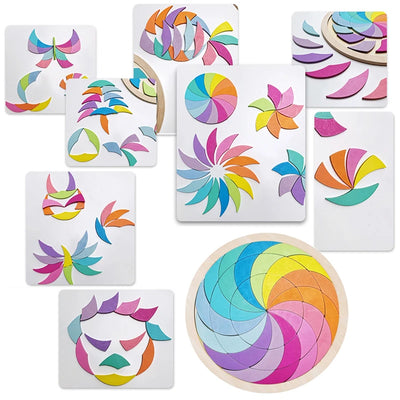 Montessori Rainbow Blocks – Imagination & Geometry Puzzle