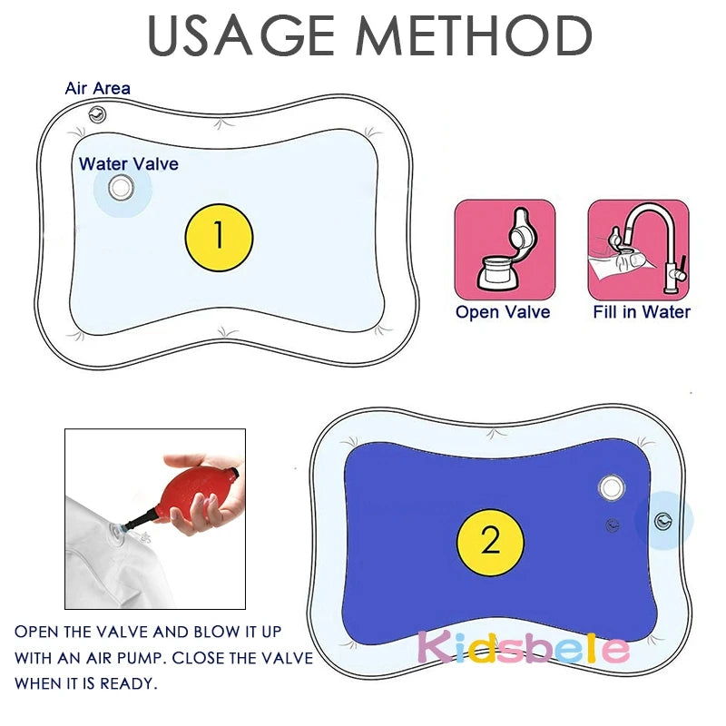 Inflatable Water Play Mat for Tummy Time Fun