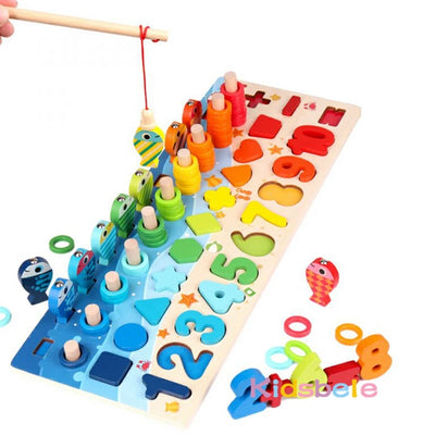 Montessori Math Puzzle Fishing Toy Set