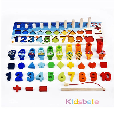 Montessori Math Puzzle Fishing Toy Set