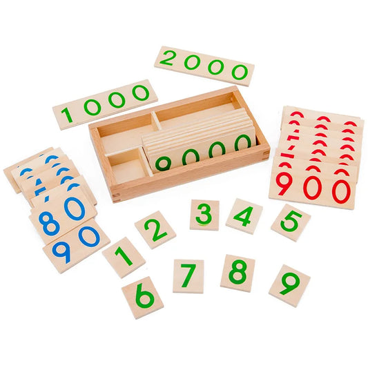 Wooden Montessori Number Set – Math Cards for Early Learning