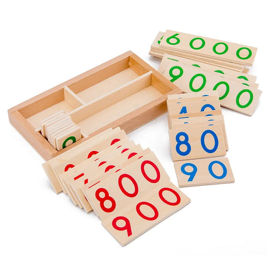 Wooden Montessori Number Set – Math Cards for Early Learning