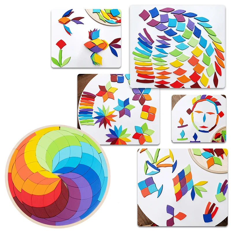 Montessori Rainbow Blocks – Geometry Puzzle