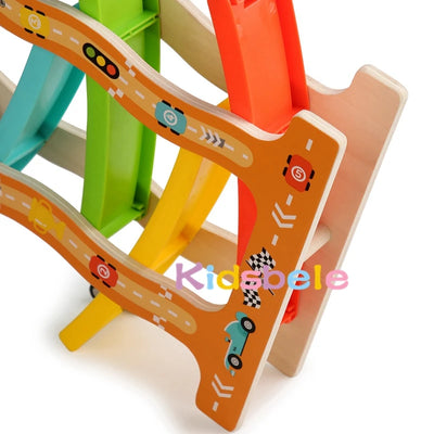 Wooden Car Race Track Montessori Toy