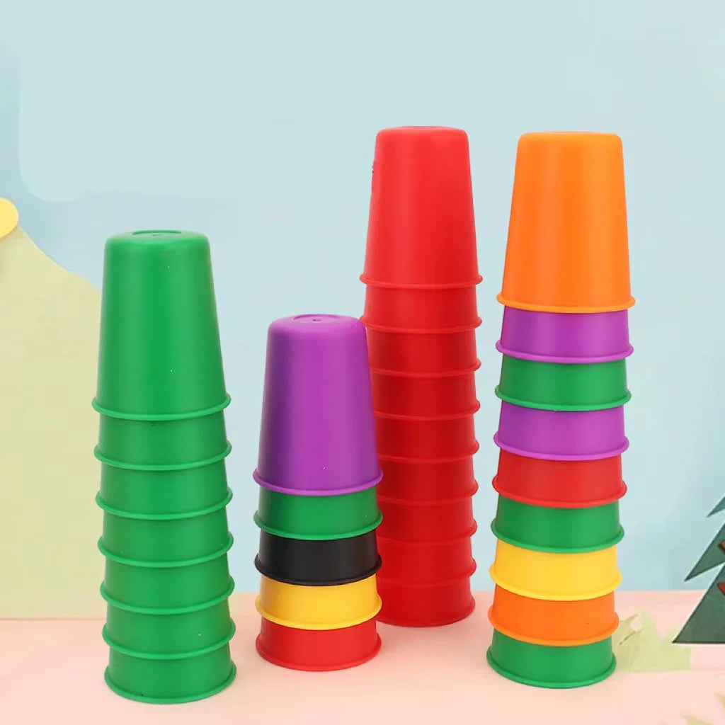 Montessori Stacking Cups with Cards – Early Learning Toy