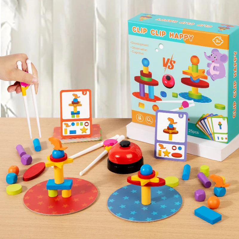 Montessori Activity Board – Wooden Bead & Clip Toy