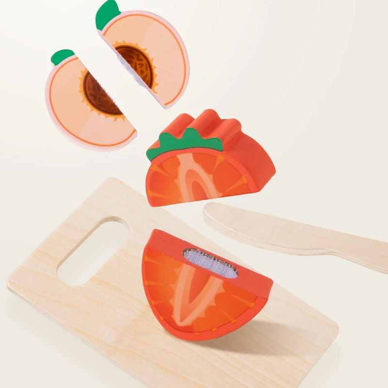 Montessori Wooden Kids Cutting Fractional Fruit