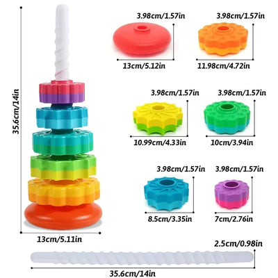 Montessori Colorful Gear Ring Stacker