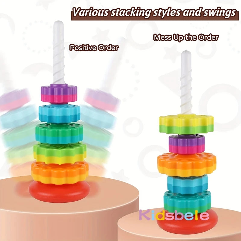 Rainbow Spinning Ring Stacking Toy