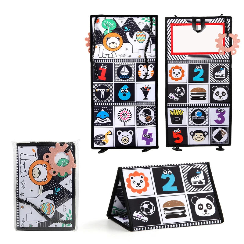 Newborn Sensory Toy – Crinkle Book with Mirror for Brain Development