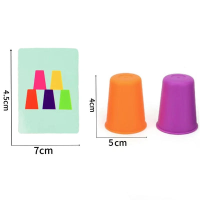 Montessori Stacking Cups with Cards – Early Learning Toy
