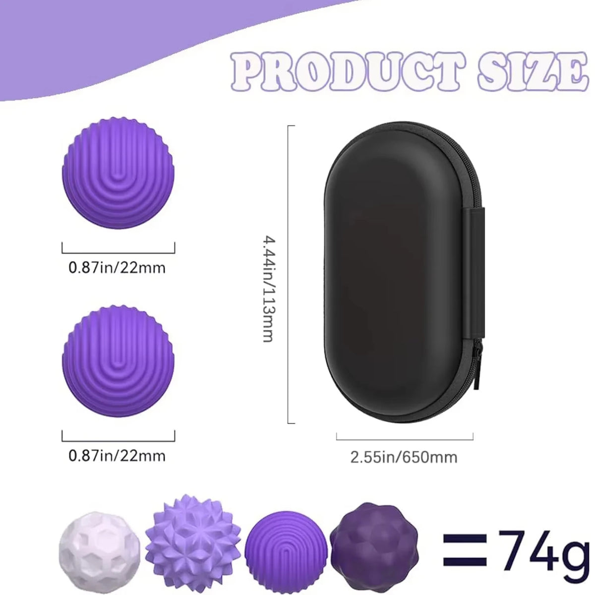 Magnetic Silicone Sensory Fidget Balls, 4 or 8 Piece Set
