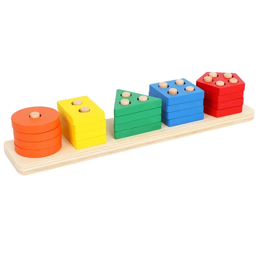 Montessori Wooden Stacking & Sorting Toy for Toddlers