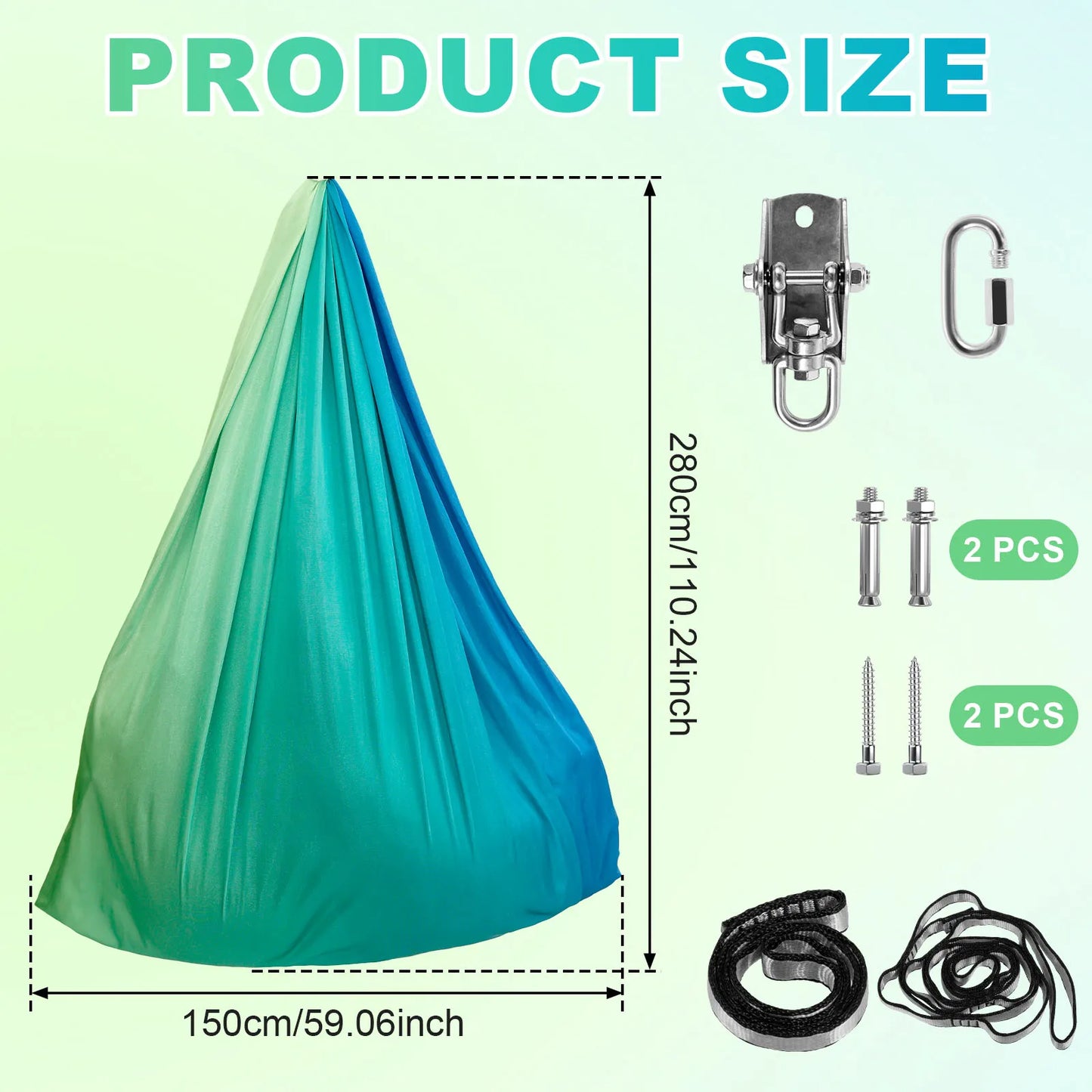 Kids Sensory Swing Double Layer Cuddle Hammock with 360° Swivel
