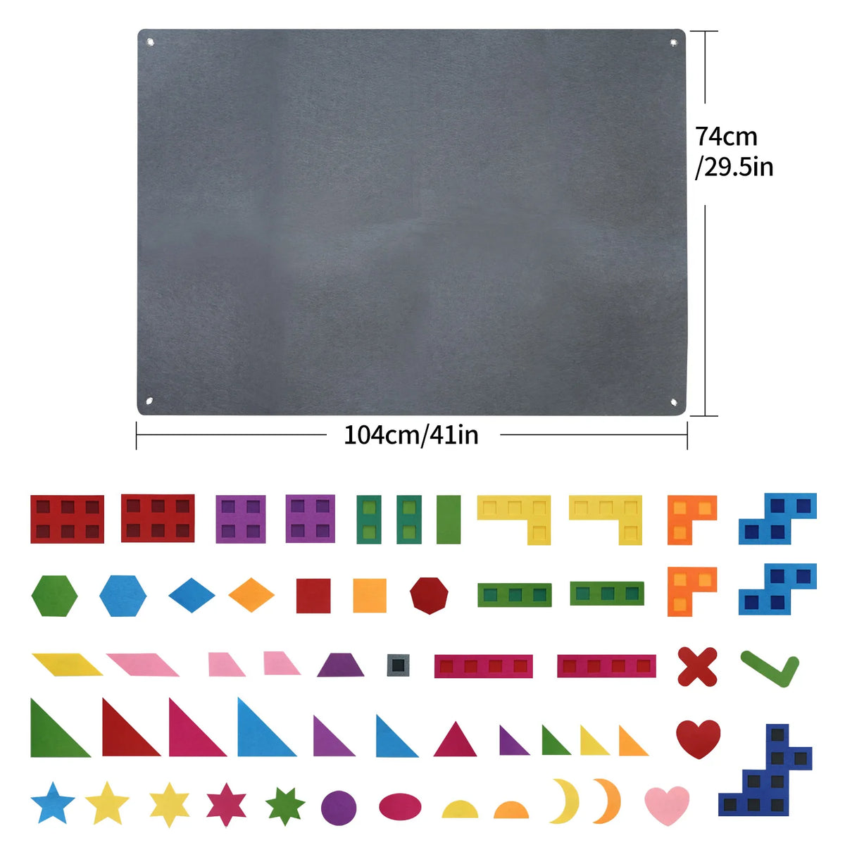 64-Piece Montessori Shape & Tangram Felt Board Set