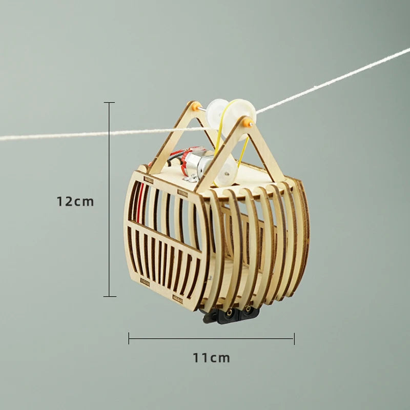 Wooden Electric Cable Car Model Toy